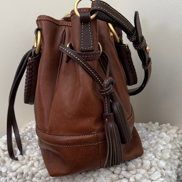 Dooney & Bourke Chestnut Leather Buckley Bag - Picture 2 of 11